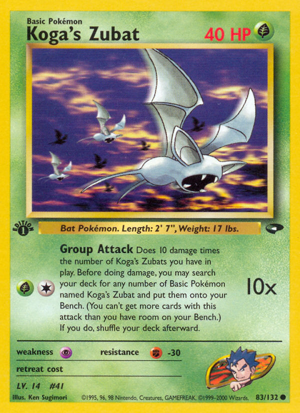 Gym Challenge Koga's Zubat #83/132 first edition